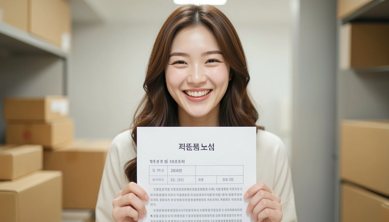 택배 분실 보상 2026 좋아하는 여자 모델이 택배 분실 보상 서류 들고 활짝 웃는다