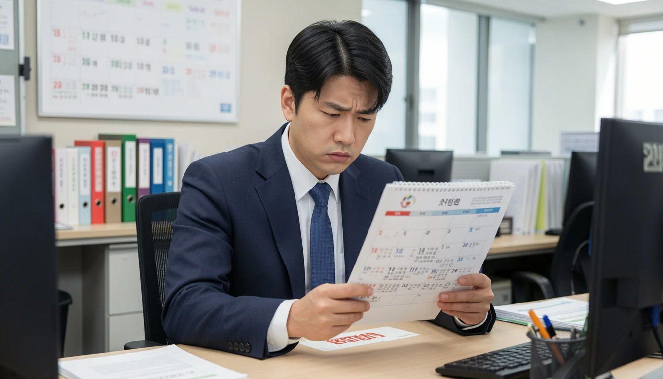 정부지원금 놓치면 손해 달력과 신청서 들고 고민하는 40대 직장인이다