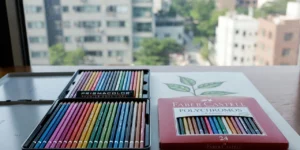 색연필 보태니컬 아트 6층 창가에서 그림 그리고 색연필 확인하다