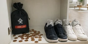 운동화 발냄새 제거 동전, 숯, 신문지 몽땅해서 완전 박멸하고 있는 한 가정 집입니다.