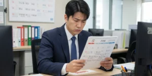 정부지원금 놓치면 손해 달력과 신청서 들고 고민하는 40대 직장인이다