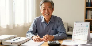 종합소득세 프리랜서 퇴직 후 간편장부 작성하는 50대 남성이다