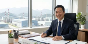 2026 비수도권 정책자금 산업단지 사무실에서 정책자금 서류 검토하며 미소 짓는 중년 기업 대표이다