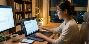 2026년 수익형 블로그 맥북 M5 Pro를 제대로 활용하면 시간 부족한 직장인도 충분히 수익형 블로그를 운영하는 모습