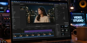 Final Cut Pro AI 자동 편집 타임라인에서 마그네틱 마스크로 인물을 분리하는 AI 편집 화면